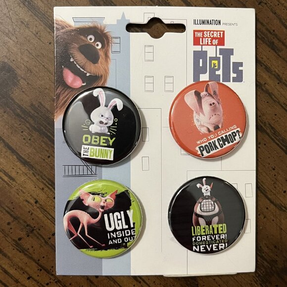 The Secret Life Of Pets Button. Lot Of 5 Collections. 20 Pins Total. Universal - Picture 5 of 7